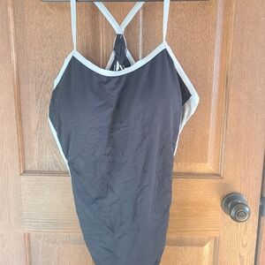 Chic Black and Grey Women's One Piece Swimsuit